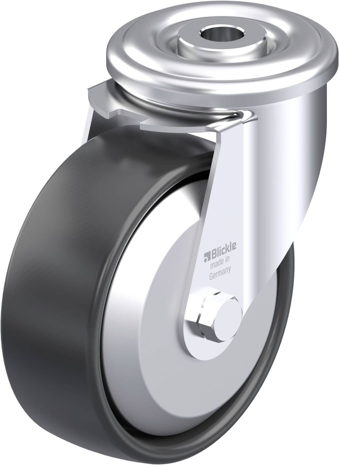 Blickle LER-PP 100G-FA Plaatstalen zwenkwiel Wieldiameter: 100 mm Draagvermogen (max.): 150 kg 1 stuk(s)
