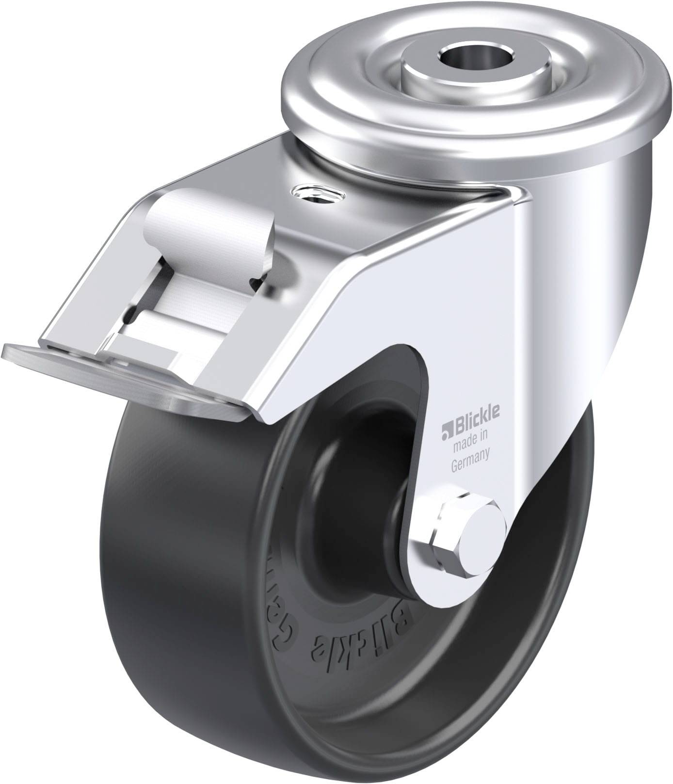 Blickle LER-PP 100G-FI Plaatstalen zwenkwiel Wieldiameter: 100 mm Draagvermogen (max.): 150 kg 1 stuk(s)