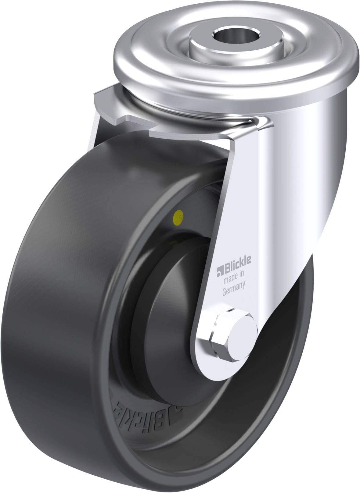Blickle LER-PP 100KA-EL Plaatstalen zwenkwiel Wieldiameter: 100 mm Draagvermogen (max.): 150 kg 1 stuk(s)