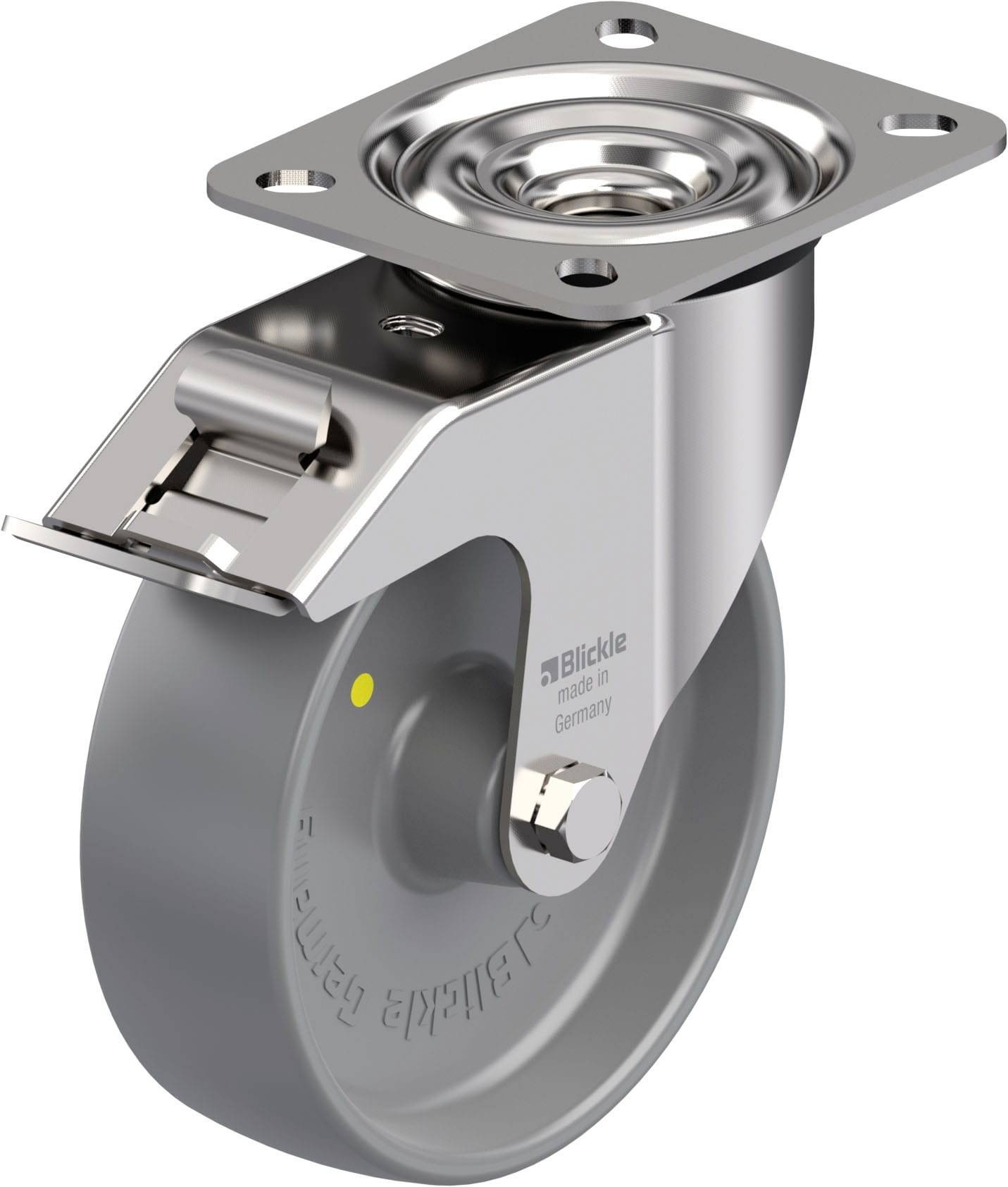 Blickle LEX-PO 125G-FI-ELS RVS zwenkwiel Wieldiameter: 125 mm Draagvermogen (max.): 150 kg 1 stuk(s)