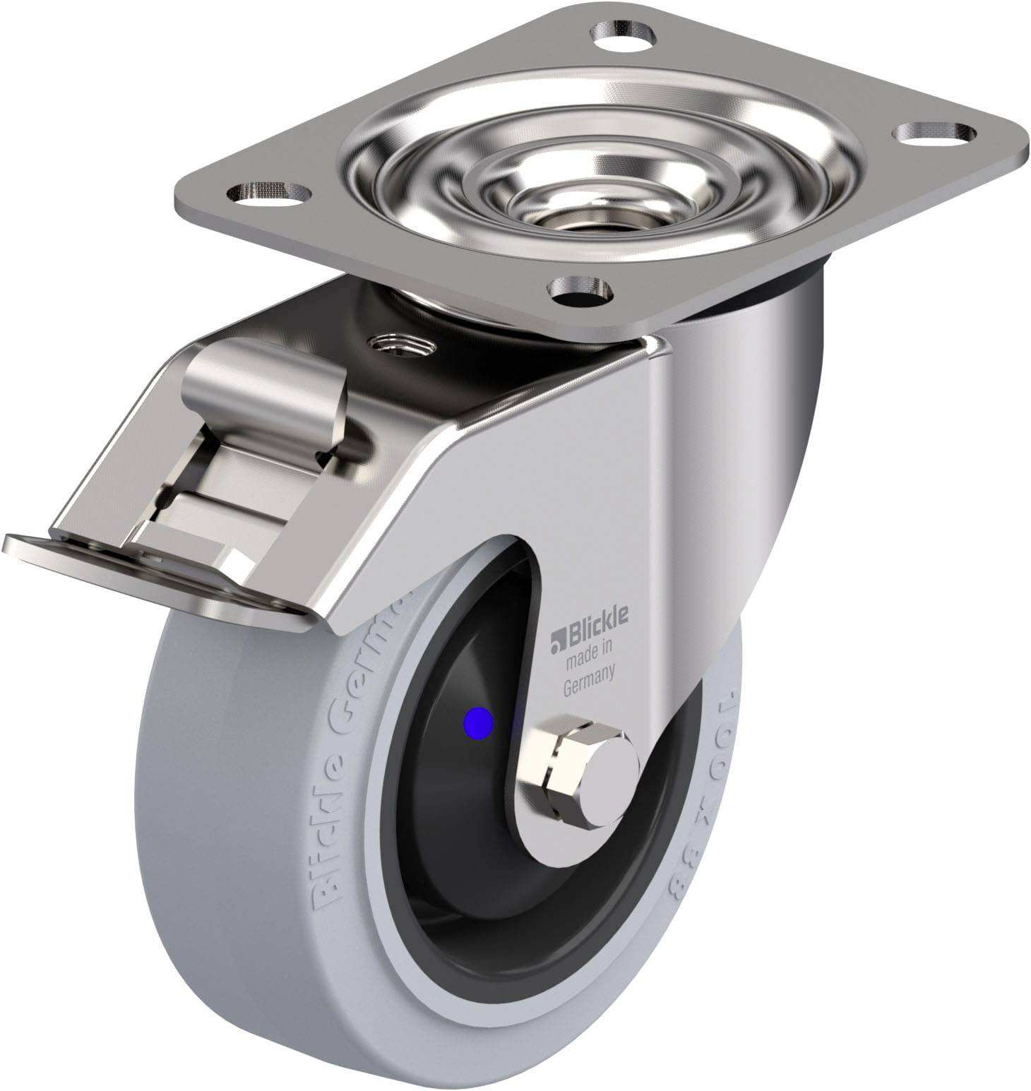 Blickle LEX-POEV 100XKA-FI-SG RVS zwenkwiel Wieldiameter: 100 mm Draagvermogen (max.): 150 kg 1 stuk(s)