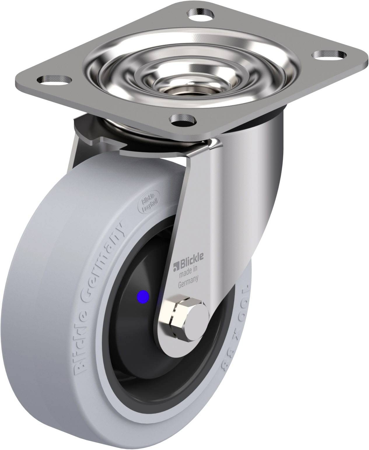 Blickle LEX-POEV 100XKA-SG RVS zwenkwiel Wieldiameter: 100 mm Draagvermogen (max.): 150 kg 1 stuk(s)