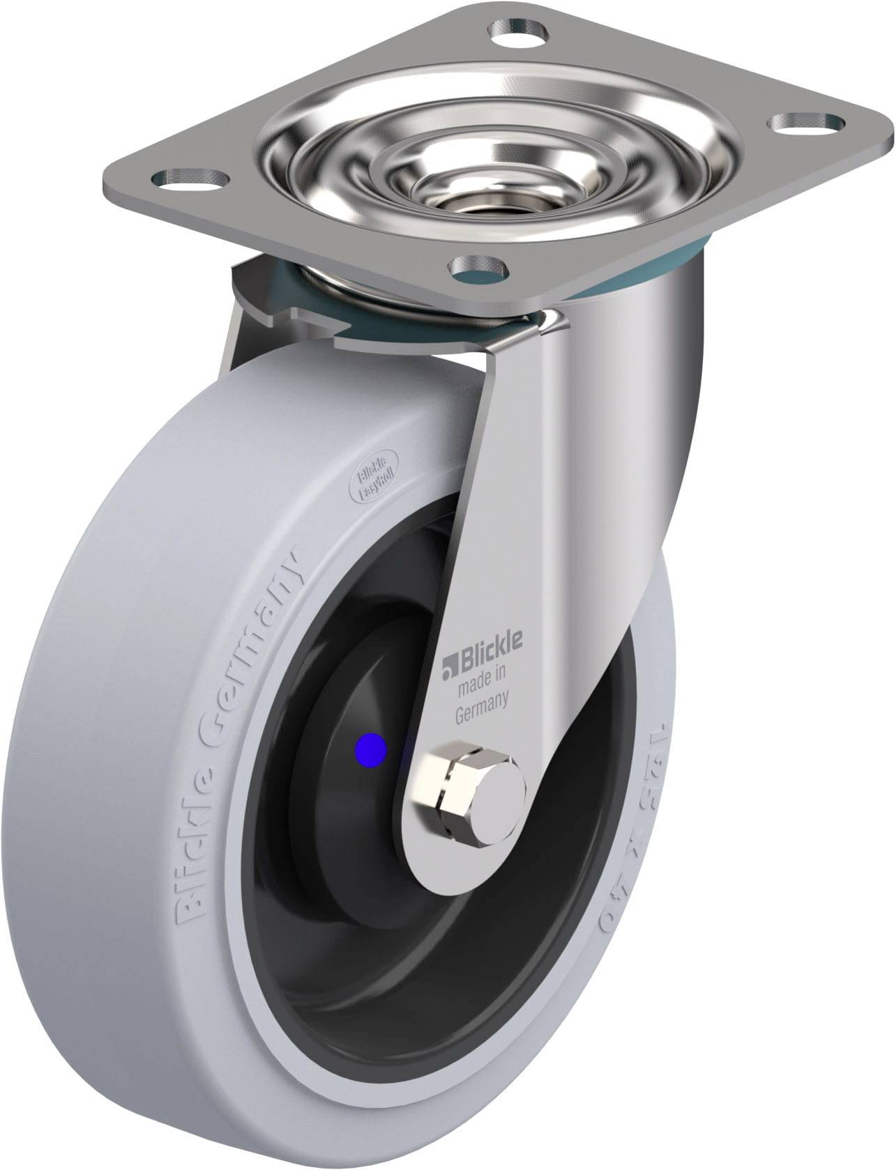 Blickle LEX-POEV 125XKA-SG-GKN RVS zwenkwiel Wieldiameter: 125 mm Draagvermogen (max.): 150 kg 1 stuk(s)