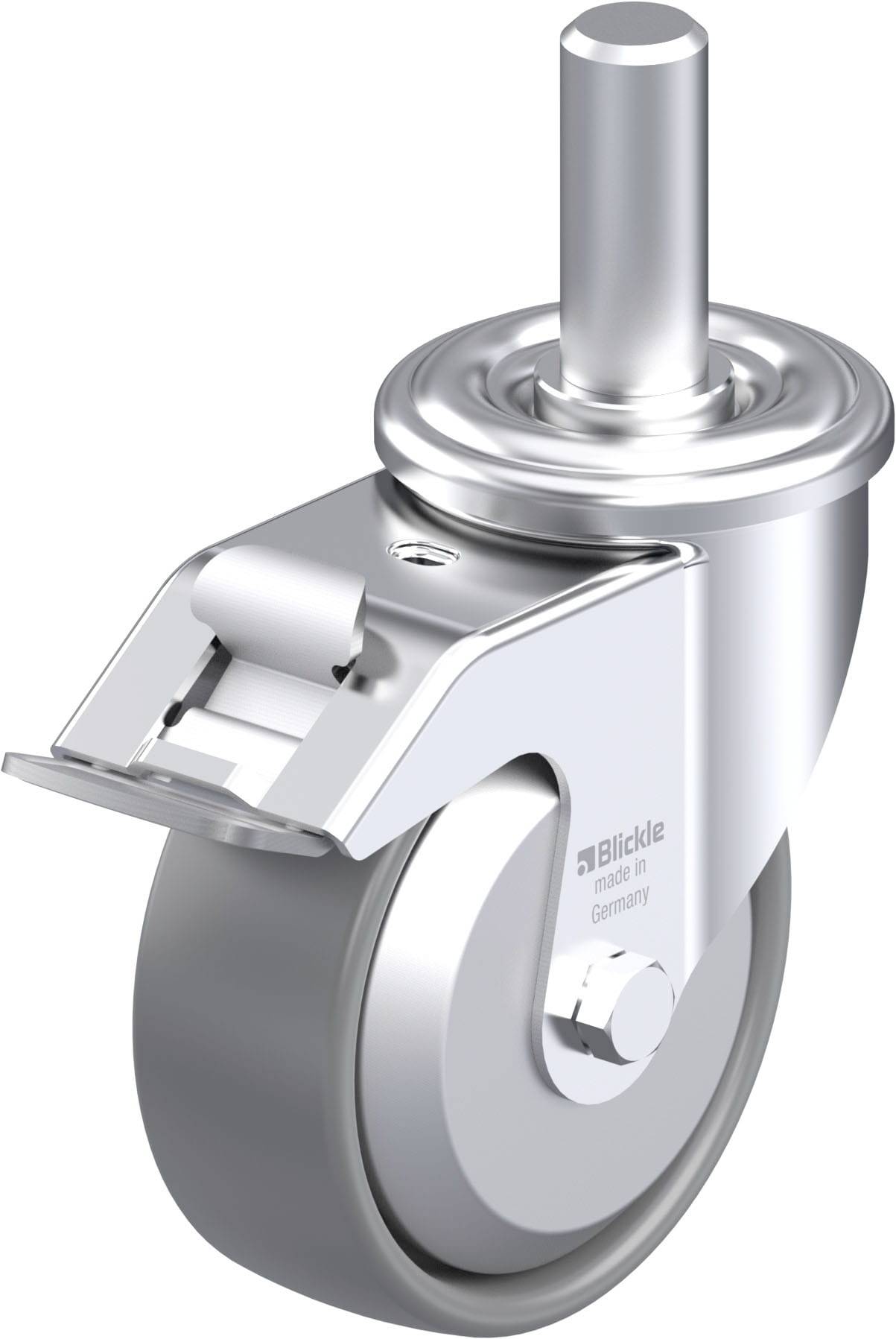 Blickle LEZ-PO 100G-FI-ELS-FA Plaatstalen zwenkwiel Wieldiameter: 100 mm Draagvermogen (max.): 150 kg 1 stuk(s)