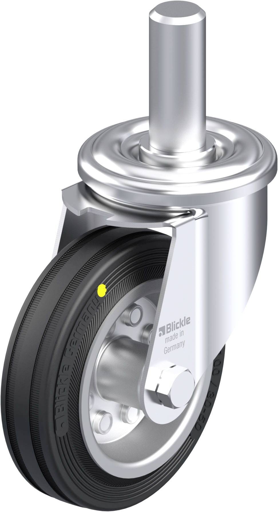 Blickle LEZ-VE 100R-EL Plaatstalen zwenkwiel Wieldiameter: 100 mm Draagvermogen (max.): 70 kg 1 stuk(s)