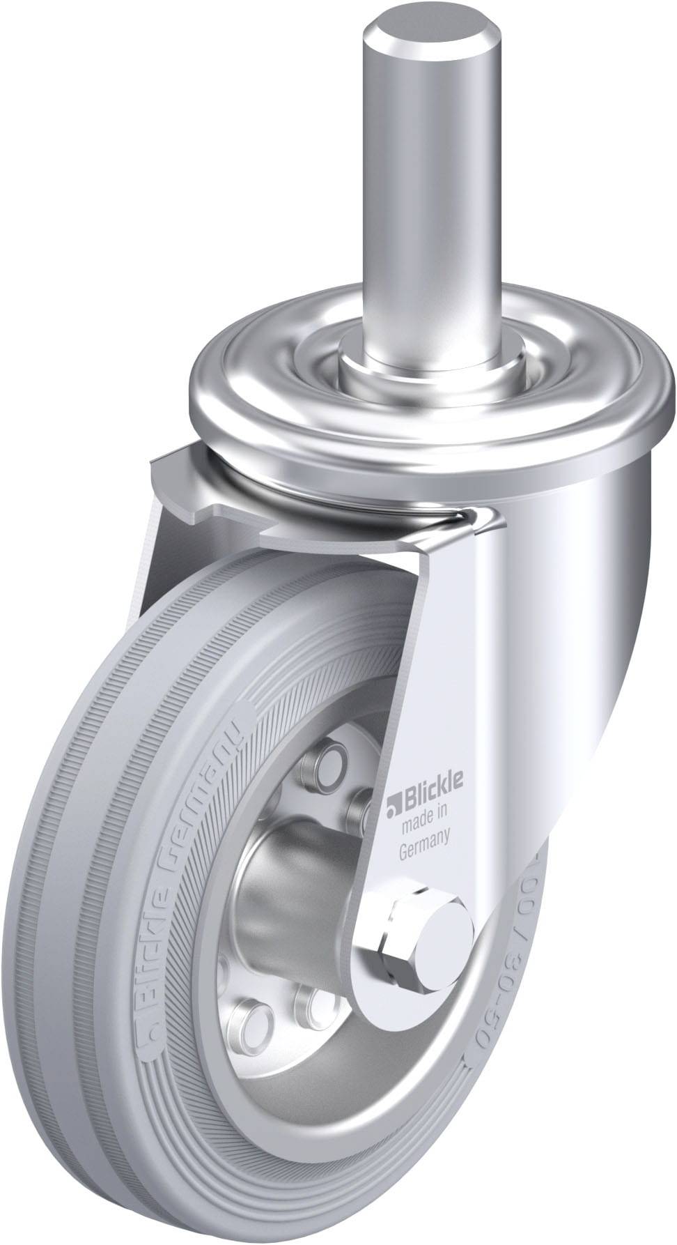 Blickle LEZ-VE 100R-SG Plaatstalen zwenkwiel Wieldiameter: 100 mm Draagvermogen (max.): 70 kg 1 stuk(s)