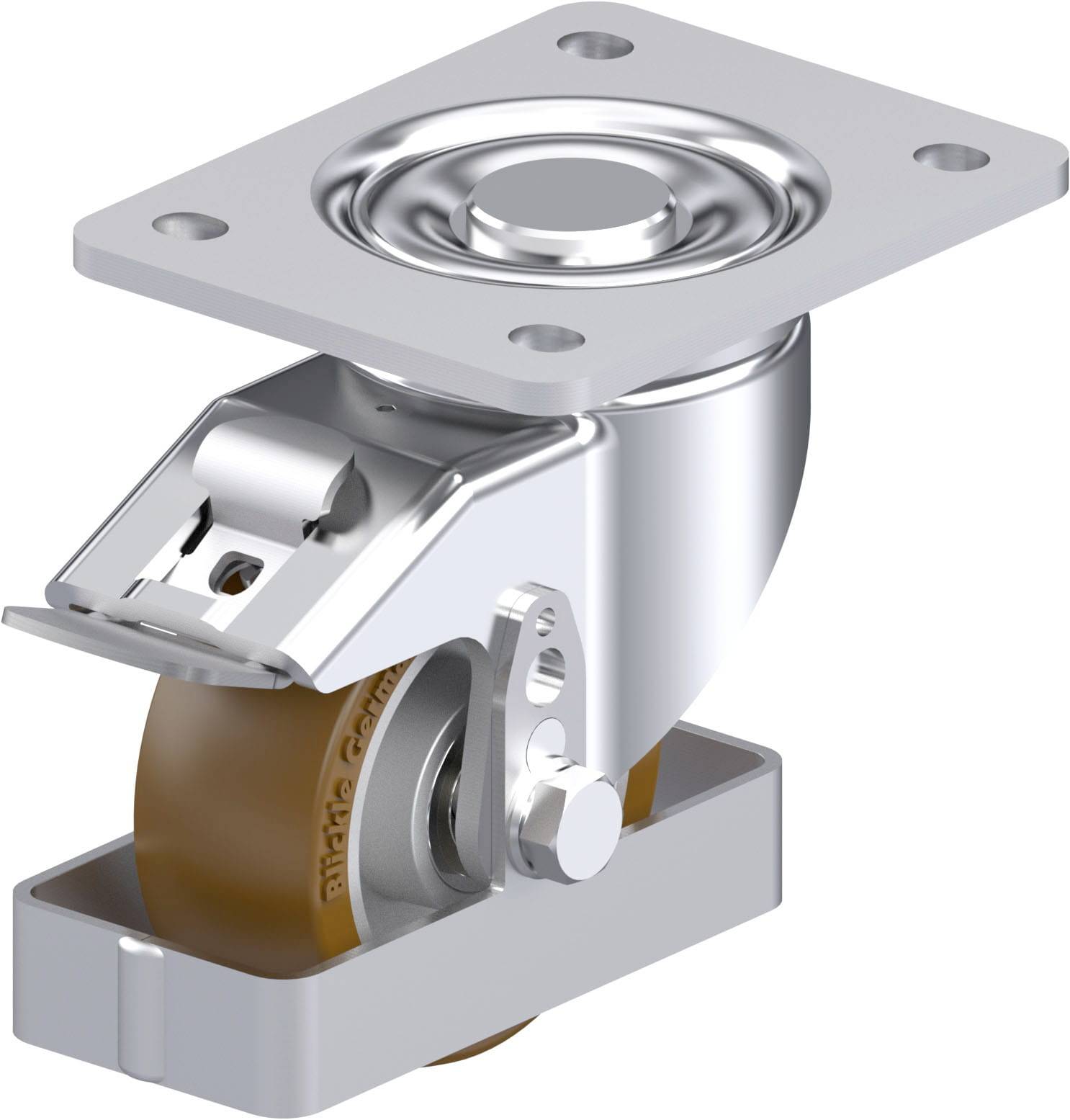 Blickle LH-ALB 101K-3-FI-FS Plaatstalen zwenkwiel Wieldiameter: 100 mm Draagvermogen (max.): 400 kg 1 stuk(s)
