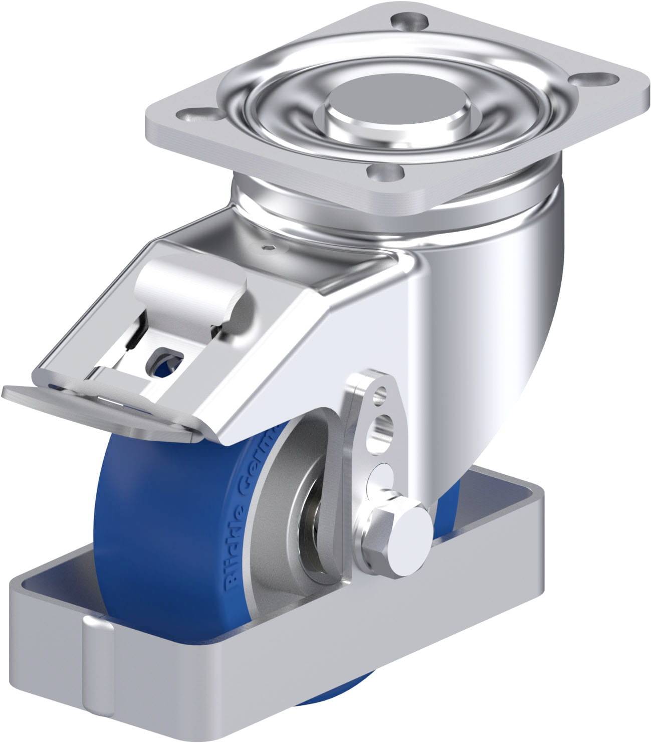 Blickle LH-ALBS 100K-1-FI-FS Plaatstalen zwenkwiel Wieldiameter: 100 mm Draagvermogen (max.): 320 kg 1 stuk(s)