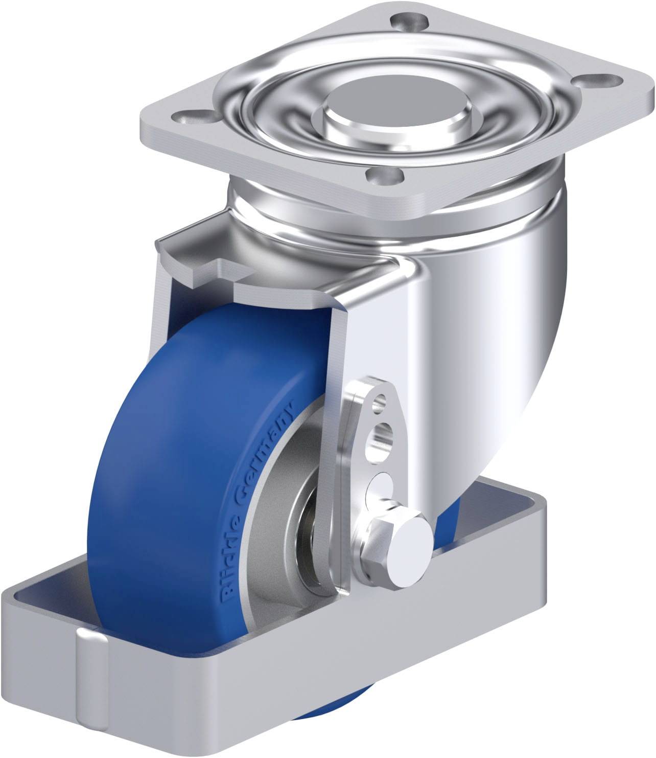 Blickle LH-ALBS 100K-1-FS Plaatstalen zwenkwiel Wieldiameter: 100 mm Draagvermogen (max.): 320 kg 1 stuk(s)