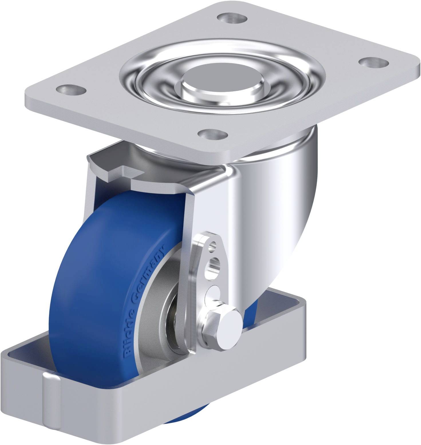 Blickle LH-ALBS 100K-3-FS Plaatstalen zwenkwiel Wieldiameter: 100 mm Draagvermogen (max.): 320 kg 1 stuk(s)