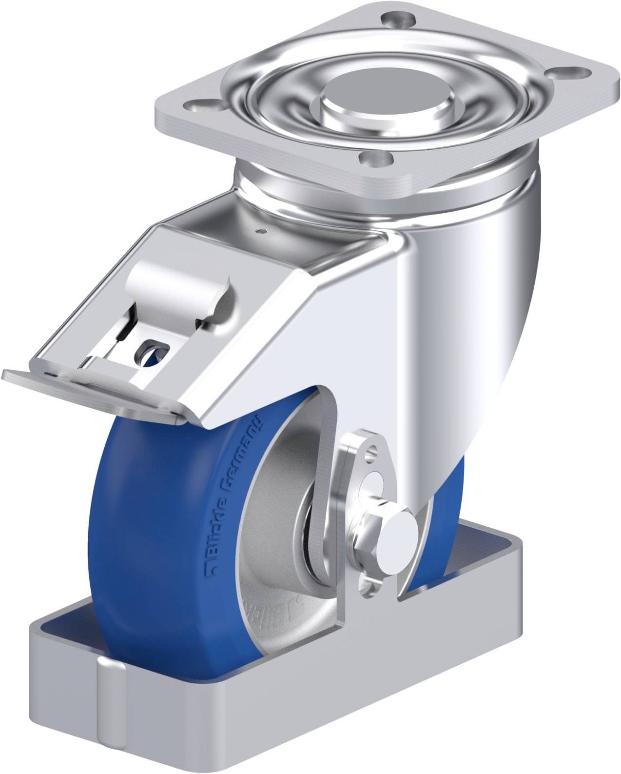 Blickle LH-ALBS 125K-1-FI-CO-FS Plaatstalen zwenkwiel Wieldiameter: 125 mm Draagvermogen (max.): 370 kg 1 stuk(s)