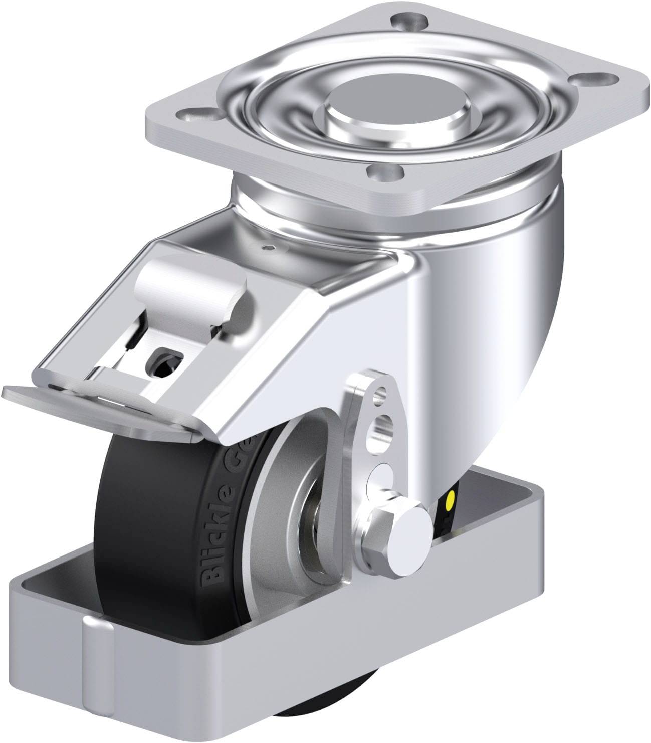Blickle LH-ALEV 100K-1-FI-EL-FS Plaatstalen zwenkwiel Wieldiameter: 100 mm Draagvermogen (max.): 200 kg 1 stuk(s)