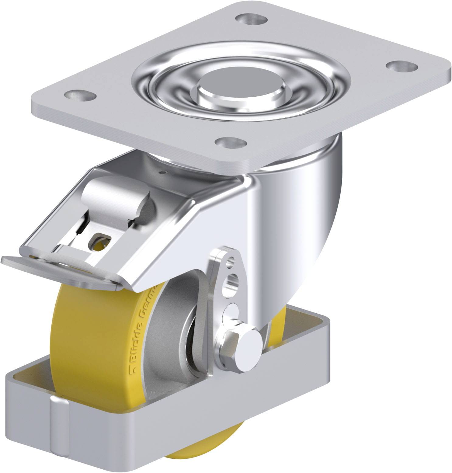Blickle LH-ALTH 100K-3-FI-FS Plaatstalen zwenkwiel Wieldiameter: 100 mm Draagvermogen (max.): 350 kg 1 stuk(s)