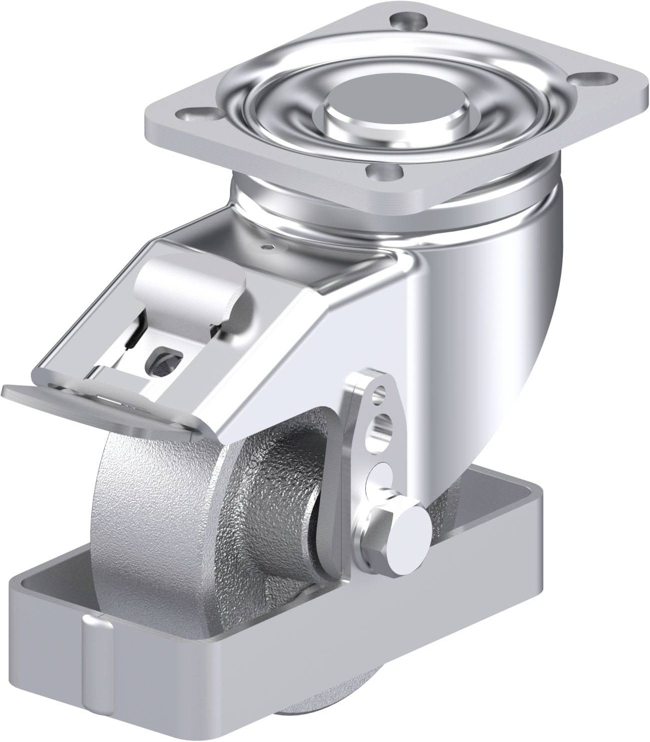 Blickle LH-G 100G-1-FI-FS Plaatstalen zwenkwiel Wieldiameter: 100 mm Draagvermogen (max.): 400 kg 1 stuk(s)