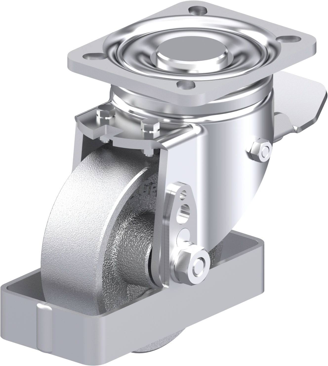 Blickle LH-G 100G-1-ST-FS Plaatstalen zwenkwiel Wieldiameter: 100 mm Draagvermogen (max.): 400 kg 1 stuk(s)