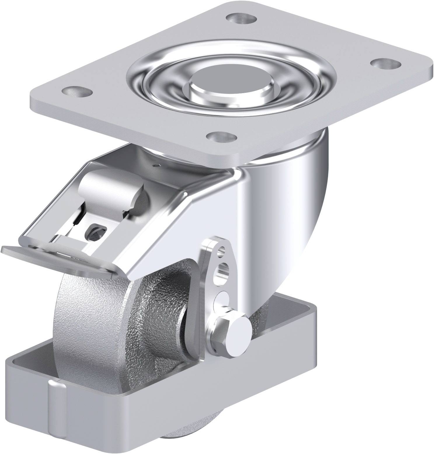 Blickle LH-G 100G-3-FI-FS Plaatstalen zwenkwiel Wieldiameter: 100 mm Draagvermogen (max.): 400 kg 1 stuk(s)