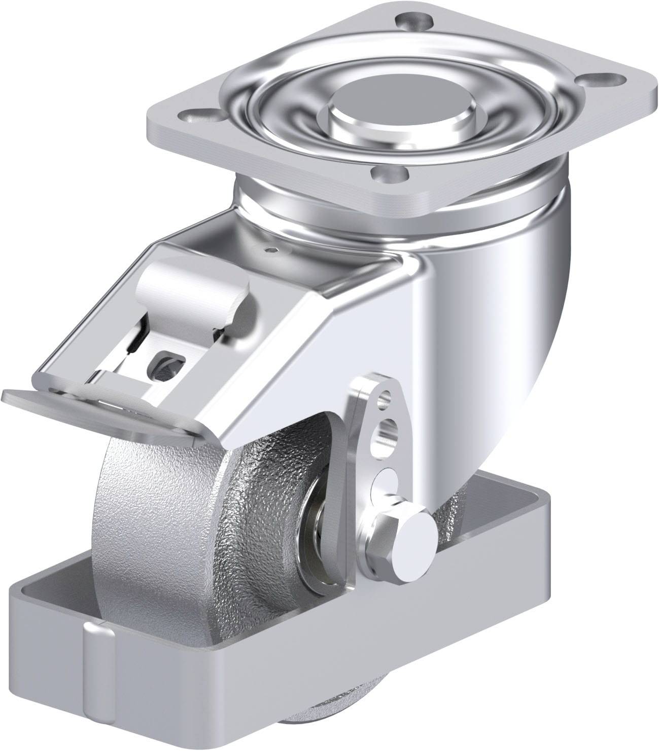Blickle LH-G 100K-1-FI-FS Plaatstalen zwenkwiel Wieldiameter: 100 mm Draagvermogen (max.): 400 kg 1 stuk(s)