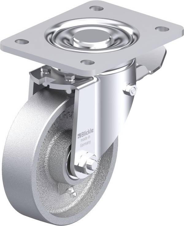 Blickle LH-G 125K-3-ST Plaatstalen zwenkwiel Wieldiameter: 125 mm Draagvermogen (max.): 450 kg 1 stuk(s)