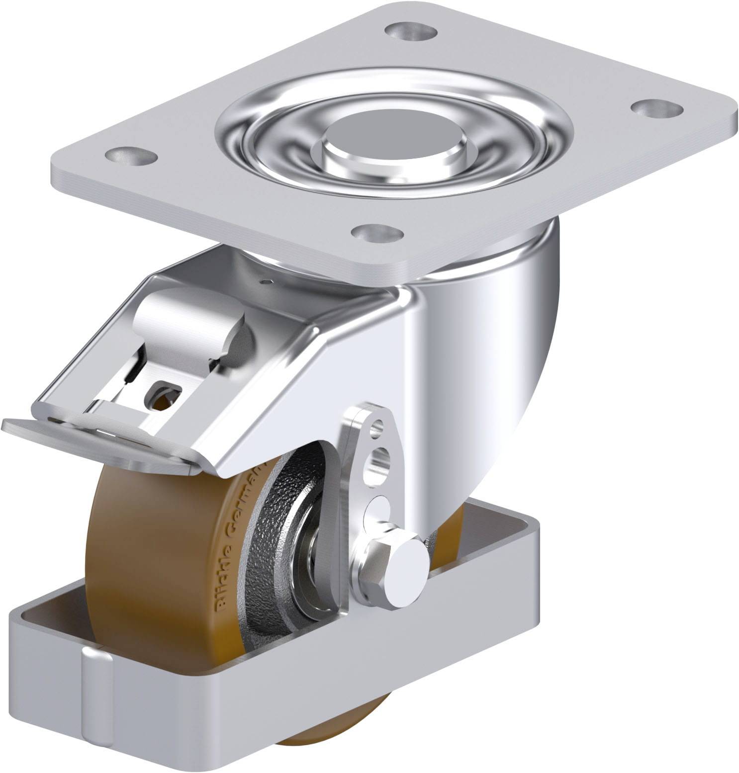 Blickle LH-GB 100K-3-FI-FS Plaatstalen zwenkwiel Wieldiameter: 100 mm Draagvermogen (max.): 450 kg 1 stuk(s)