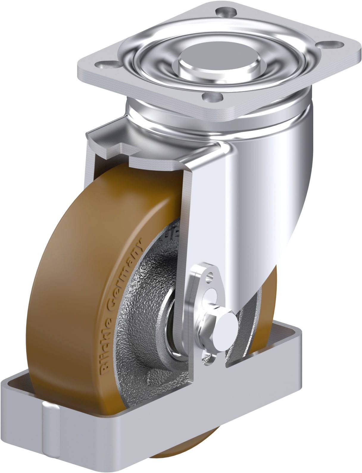 Blickle LH-GB 125K-1-FS Plaatstalen zwenkwiel Wieldiameter: 125 mm Draagvermogen (max.): 550 kg 1 stuk(s)