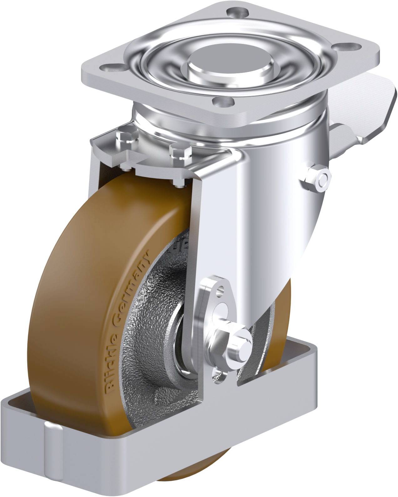 Blickle LH-GB 125K-1-ST-FS Plaatstalen zwenkwiel Wieldiameter: 125 mm Draagvermogen (max.): 550 kg 1 stuk(s)