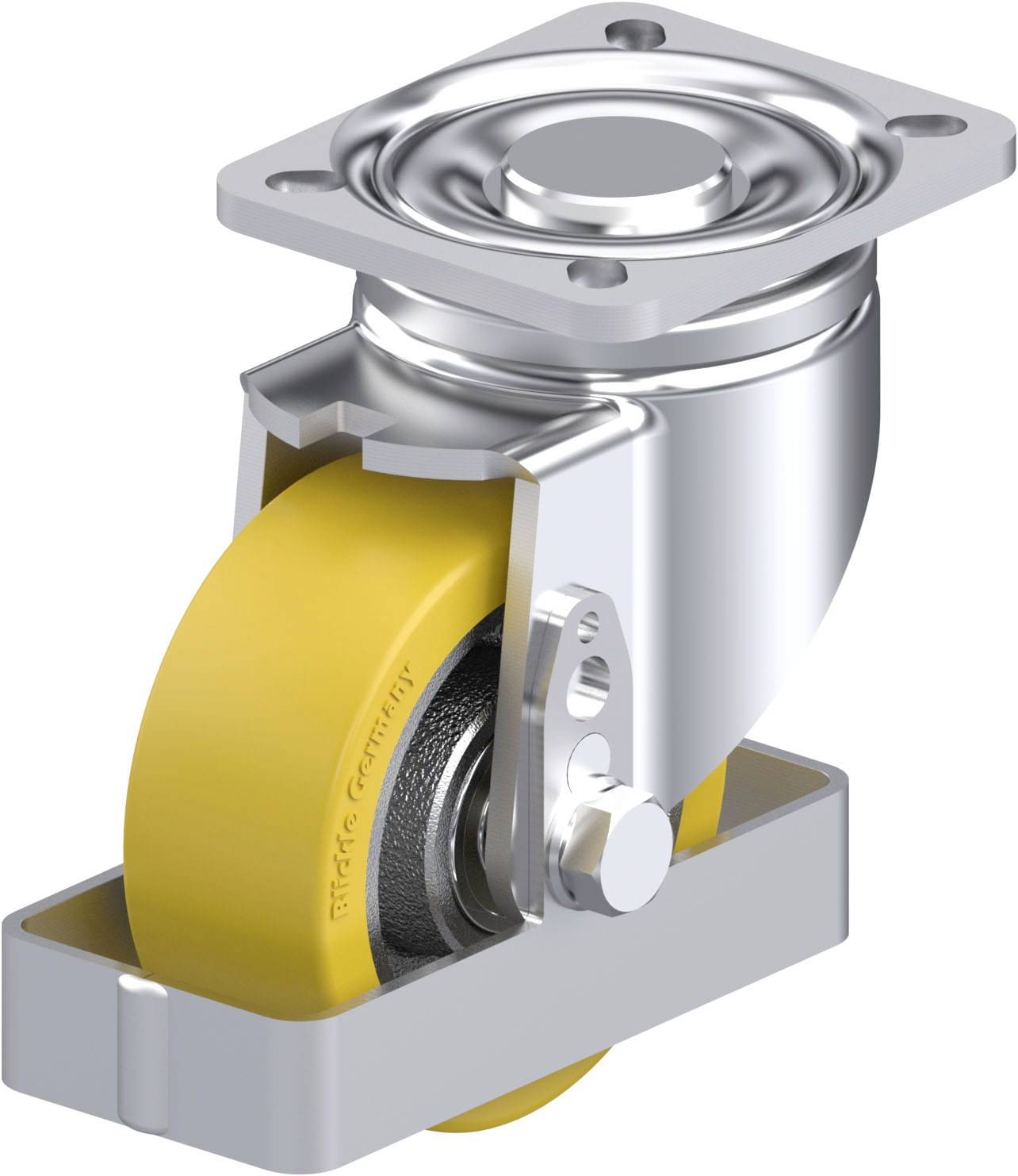 Blickle LH-GTH 100K-1-FS Plaatstalen zwenkwiel Wieldiameter: 100 mm Draagvermogen (max.): 450 kg 1 stuk(s)