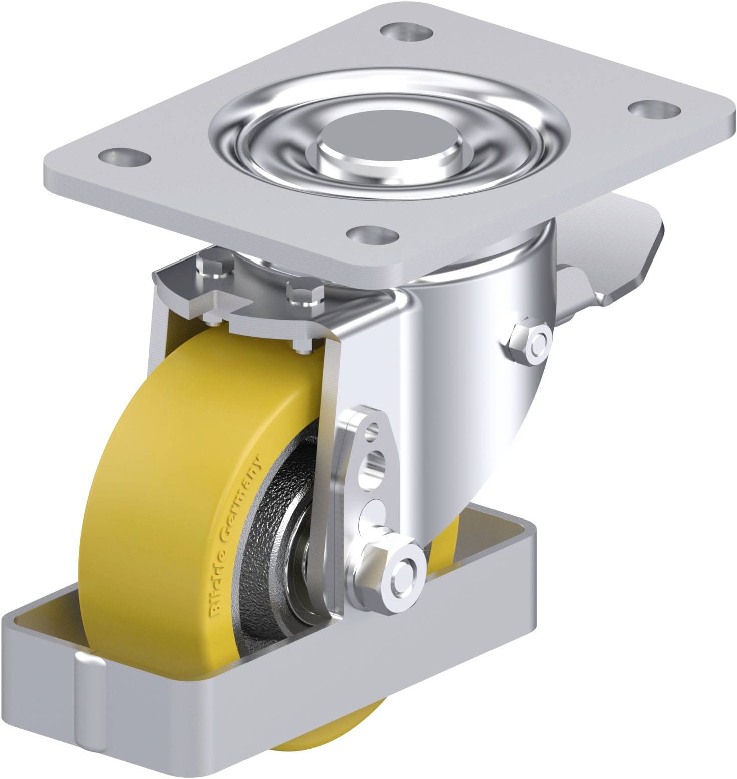 Blickle LH-GTH 100K-3-ST-FS Plaatstalen zwenkwiel Wieldiameter: 100 mm Draagvermogen (max.): 450 kg 1 stuk(s)