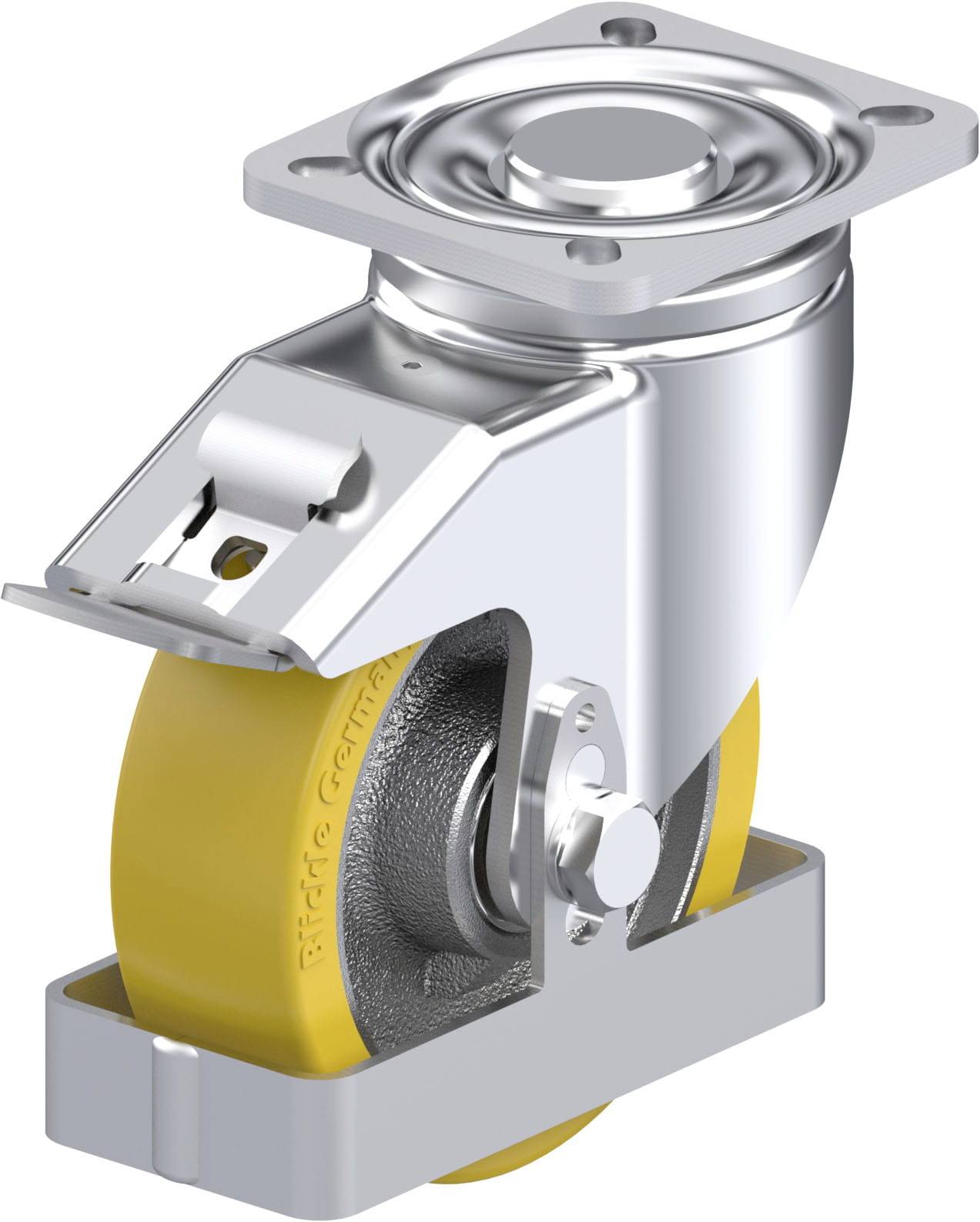 Blickle LH-GTH 125K-1-FI-FS Plaatstalen zwenkwiel Wieldiameter: 125 mm Draagvermogen (max.): 550 kg 1 stuk(s)