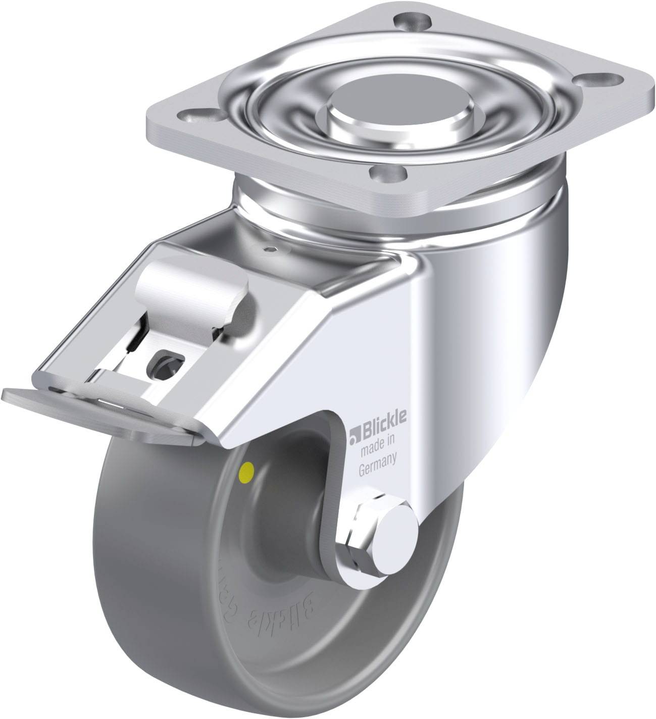 Blickle LH-PO 100G-1-FI-ELS Plaatstalen zwenkwiel Wieldiameter: 100 mm Draagvermogen (max.): 280 kg 1 stuk(s)