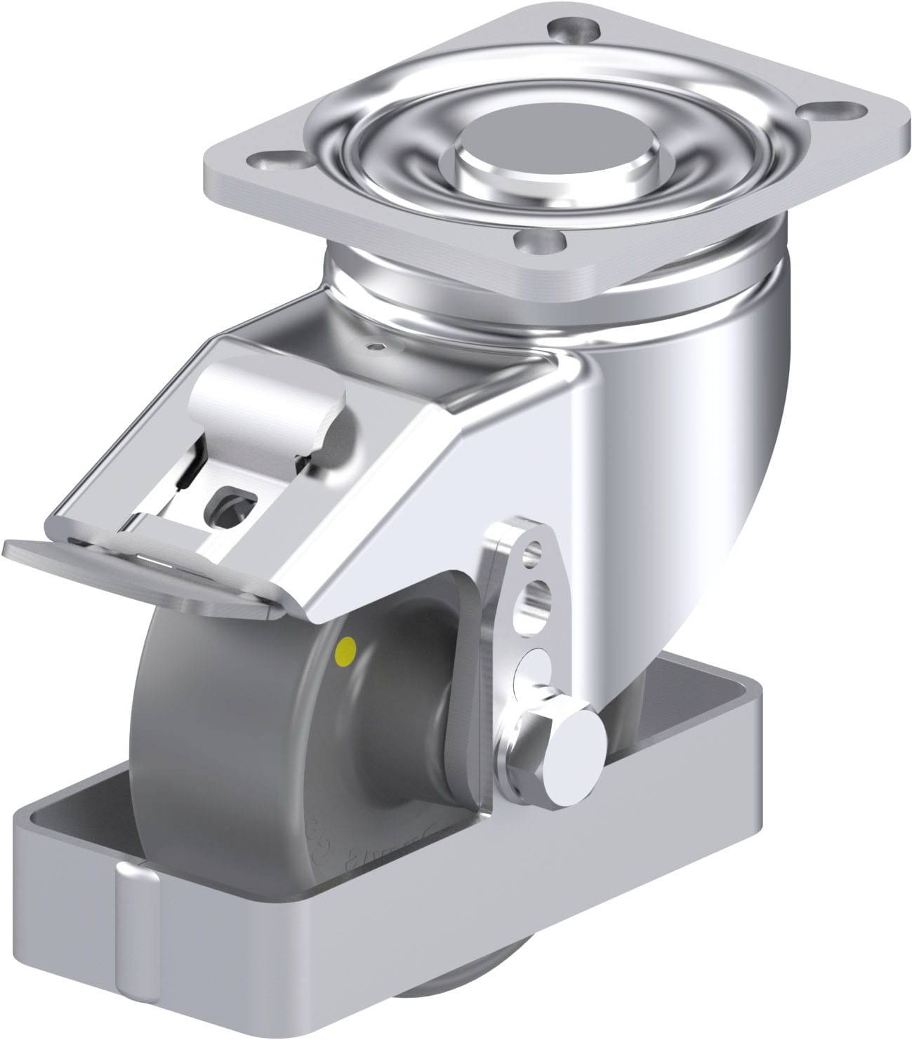 Blickle LH-PO 100G-1-FI-ELS-FS Plaatstalen zwenkwiel Wieldiameter: 100 mm Draagvermogen (max.): 280 kg 1 stuk(s)