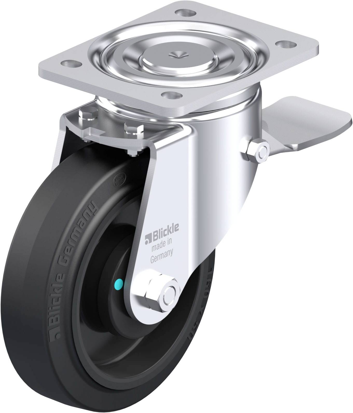 Blickle LH-POEV 160KAD-ST Plaatstalen zwenkwiel Wieldiameter: 160 mm Draagvermogen (max.): 400 kg 1 stuk(s)