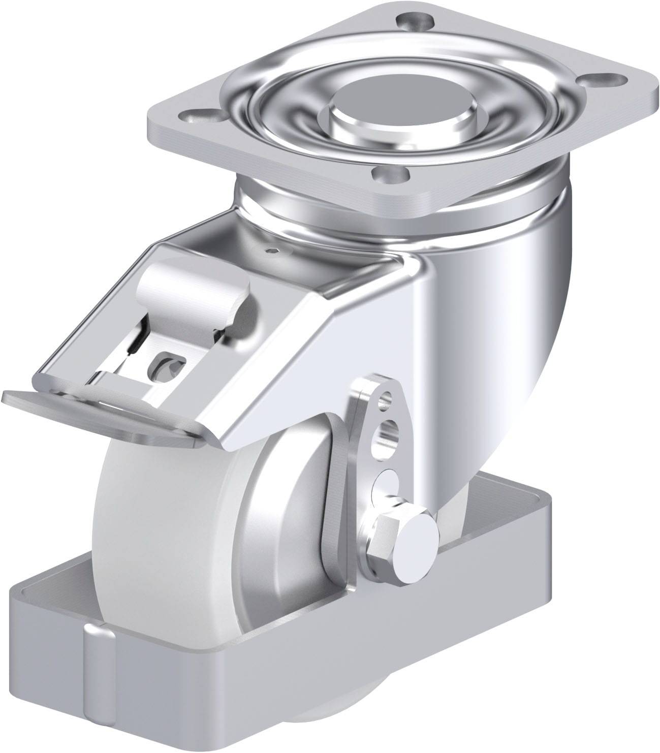 Blickle LH-SPO 100G-1-FI-FA-FS Plaatstalen zwenkwiel Wieldiameter: 100 mm Draagvermogen (max.): 500 kg 1 stuk(s)