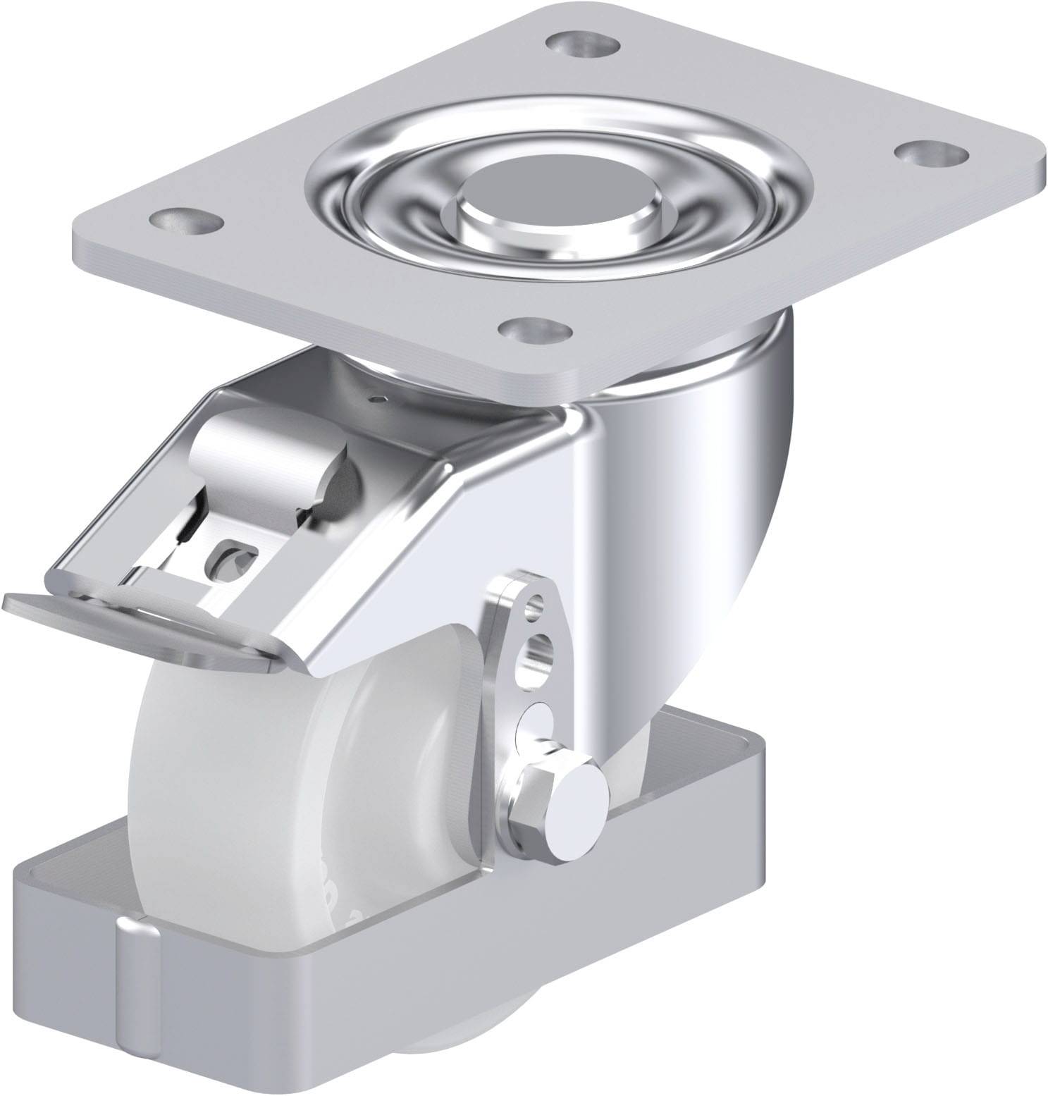 Blickle LH-SPO 100G-3-FI-FS Plaatstalen zwenkwiel Wieldiameter: 100 mm Draagvermogen (max.): 500 kg 1 stuk(s)