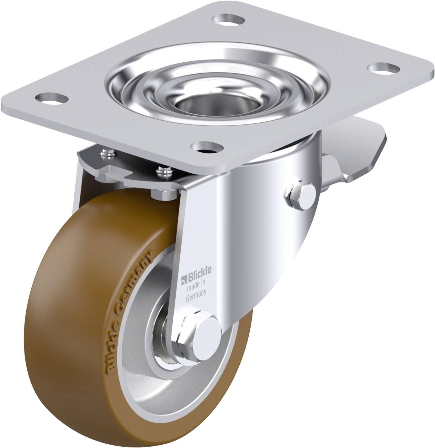Blickle LK-ALB 101K-3-ST Plaatstalen zwenkwiel Wieldiameter: 100 mm Draagvermogen (max.): 350 kg 1 stuk(s)