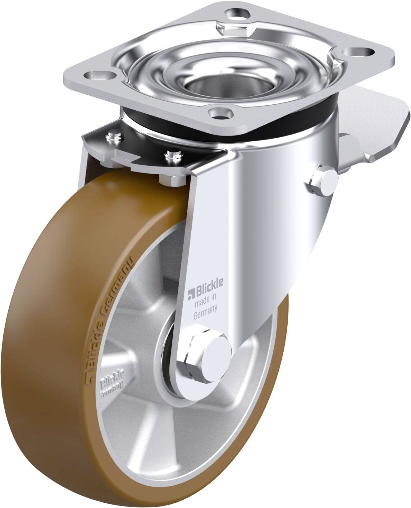Blickle LK-ALB 125K-1-ST Plaatstalen zwenkwiel Wieldiameter: 125 mm Draagvermogen (max.): 350 kg 1 stuk(s)