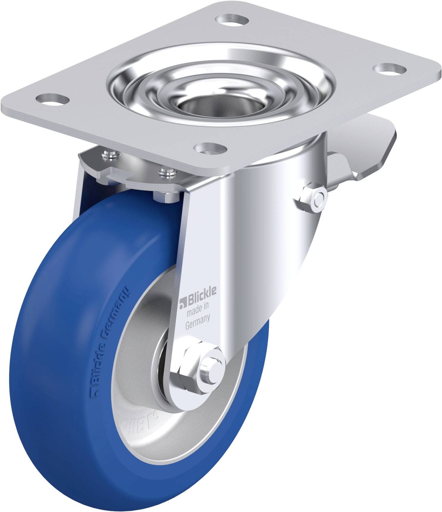 Blickle LK-ALBS 125K-3-ST-CO Plaatstalen zwenkwiel Wieldiameter: 125 mm Draagvermogen (max.): 350 kg 1 stuk(s)