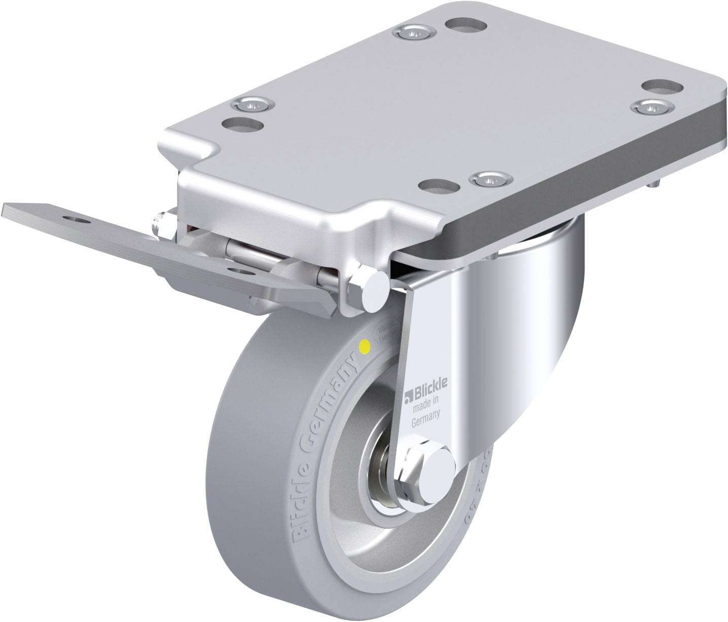 Blickle LK-ALEV 100K-3-IS-SG-AS Plaatstalen zwenkwiel Wieldiameter: 100 mm Draagvermogen (max.): 200 kg 1 stuk(s)