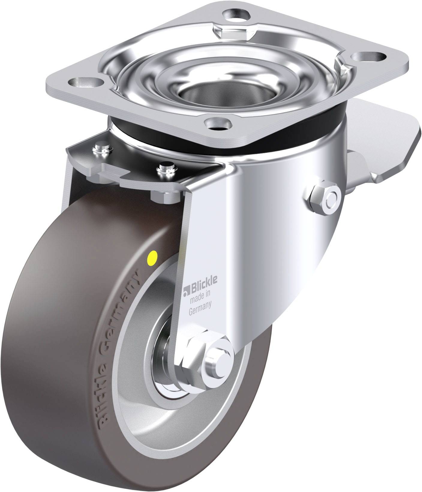 Blickle LK-ALST 100K-1-ST-AS Plaatstalen zwenkwiel Wieldiameter: 100 mm Draagvermogen (max.): 320 kg 1 stuk(s)