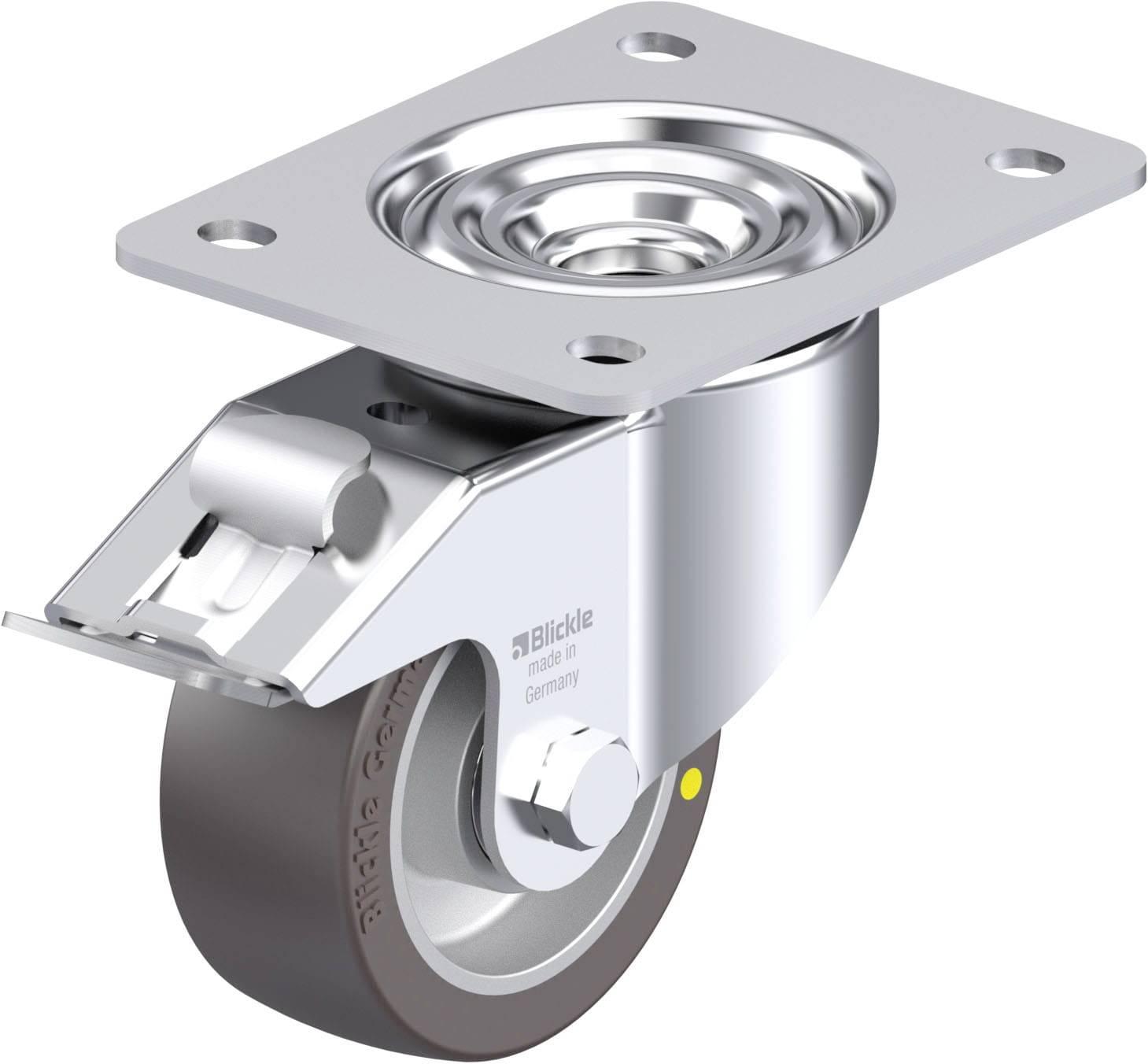 Blickle LK-ALST 100K-3-FI-AS Plaatstalen zwenkwiel Wieldiameter: 100 mm Draagvermogen (max.): 320 kg 1 stuk(s)