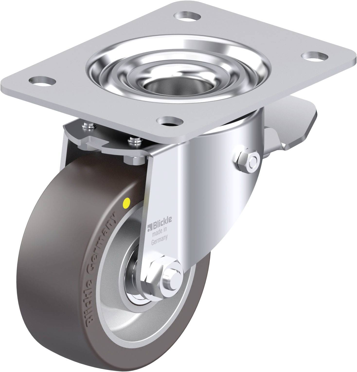 Blickle LK-ALST 100K-3-ST-AS Plaatstalen zwenkwiel Wieldiameter: 100 mm Draagvermogen (max.): 320 kg 1 stuk(s)