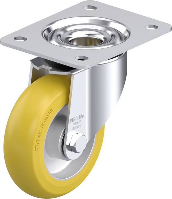Blickle LK-ALTH 125K-3-CO Plaatstalen zwenkwiel Wieldiameter: 125 mm Draagvermogen (max.): 350 kg 1 stuk(s)