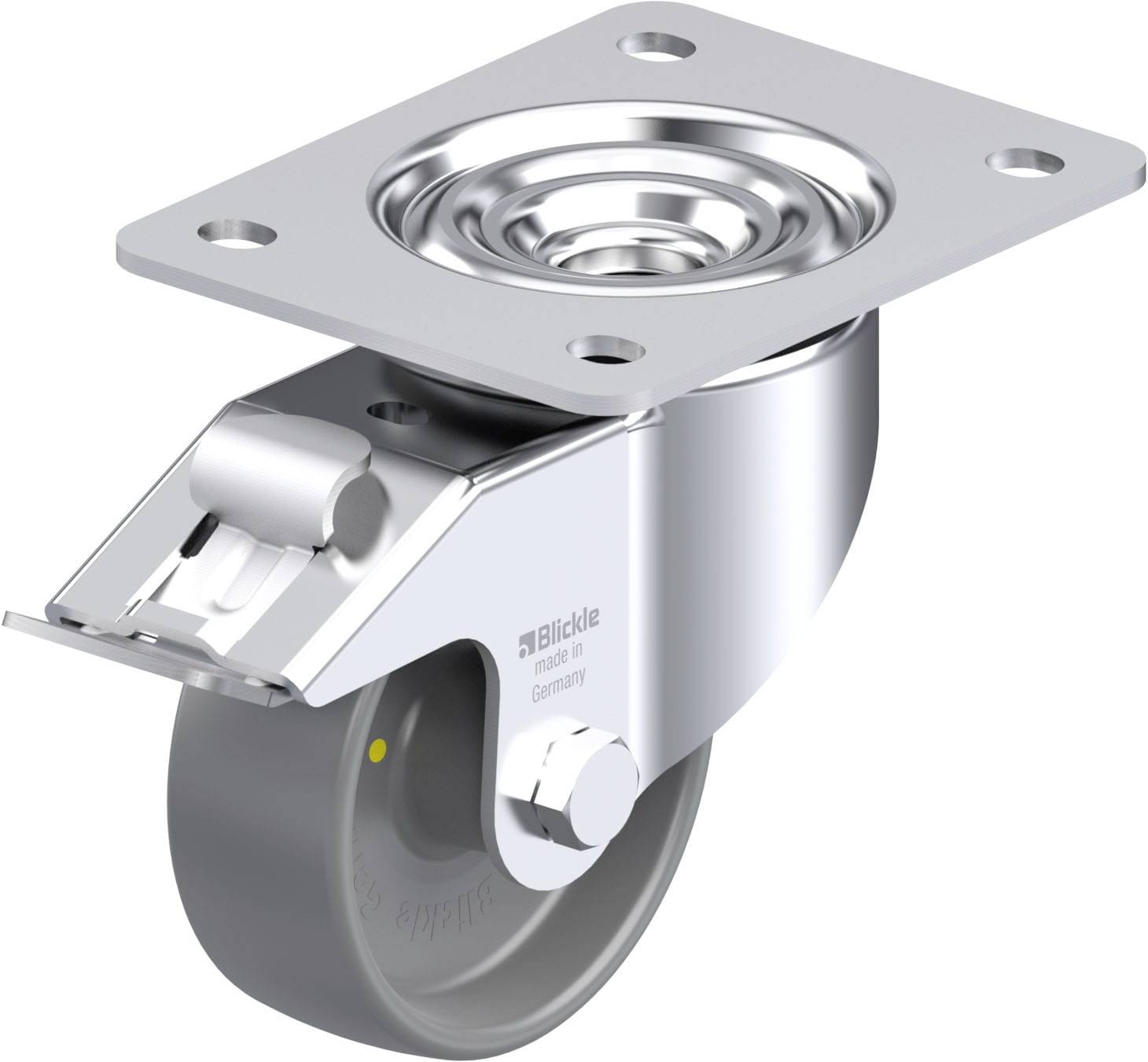 Blickle LK-PO 100G-3-FI-ELS Plaatstalen zwenkwiel Wieldiameter: 100 mm Draagvermogen (max.): 280 kg 1 stuk(s)