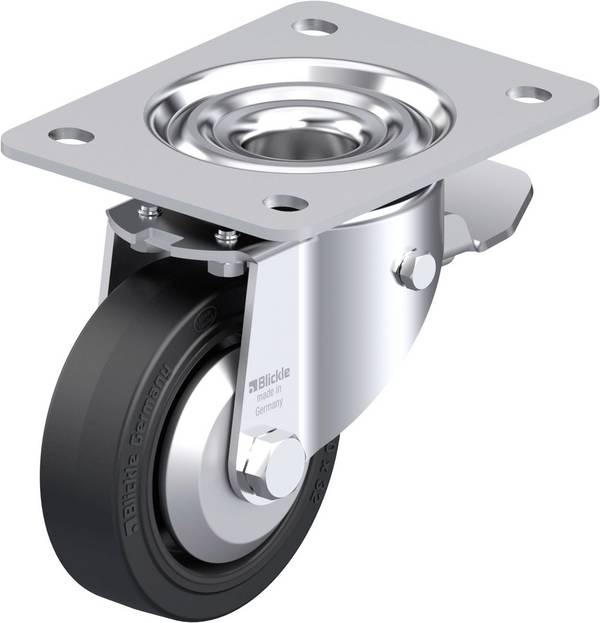 Blickle LK-POEV 100KA-3-ST-FA Plaatstalen zwenkwiel Wieldiameter: 100 mm Draagvermogen (max.): 200 kg 1 stuk(s)