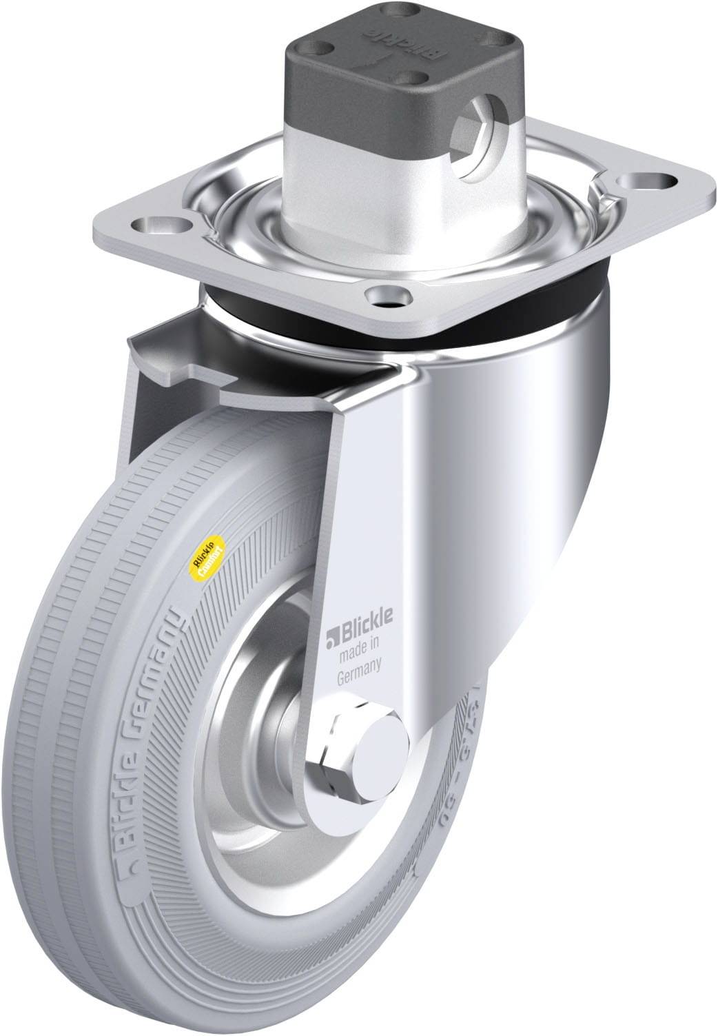 Blickle LK-RD 125R-1-CS11-VLI Plaatstalen zwenkwiel Wieldiameter: 125 mm Draagvermogen (max.): 120 kg 1 stuk(s)