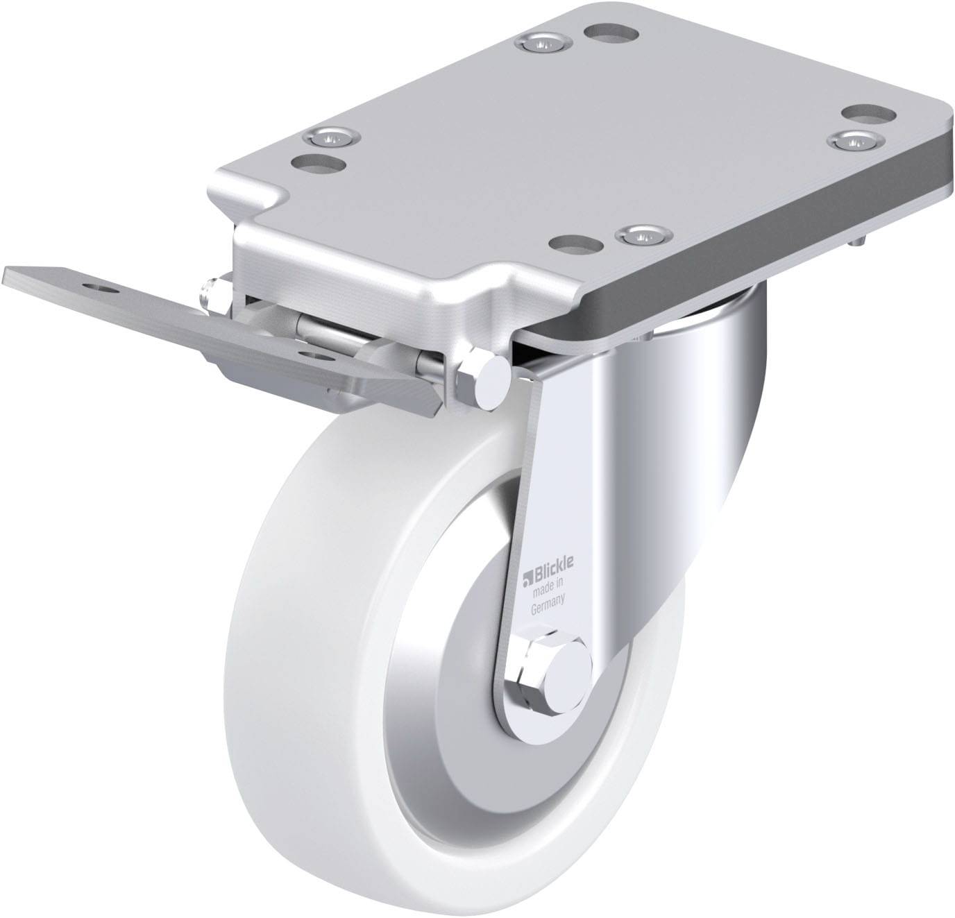 Blickle LK-SPO 125G-3-IS-FA Plaatstalen zwenkwiel Wieldiameter: 125 mm Draagvermogen (max.): 350 kg 1 stuk(s)