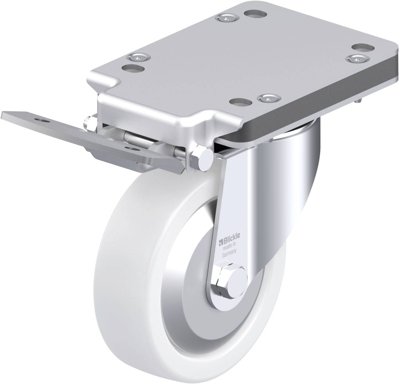 Blickle LK-SPO 125K-3-IS-FA Plaatstalen zwenkwiel Wieldiameter: 125 mm Draagvermogen (max.): 350 kg 1 stuk(s)