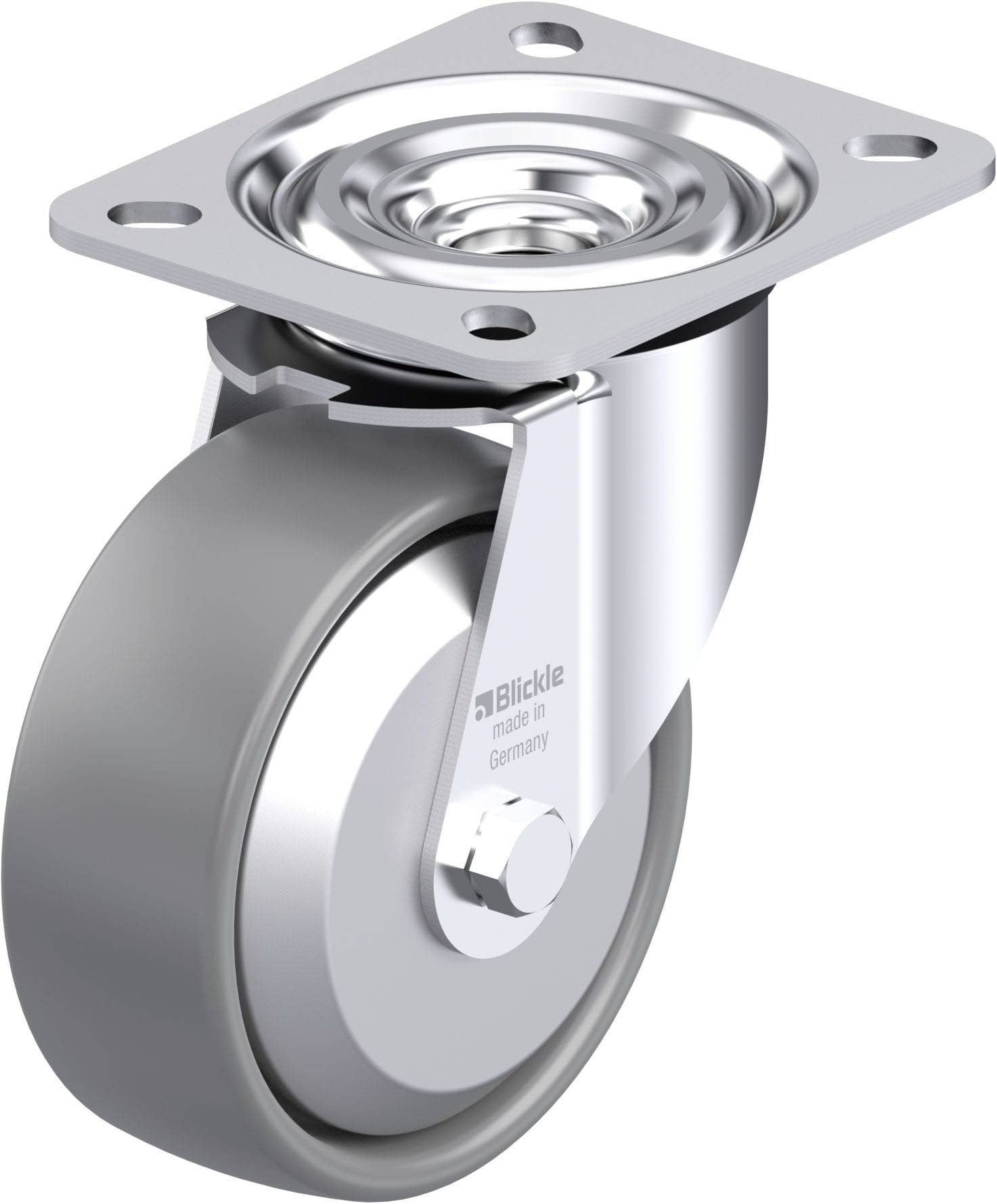 Blickle L-PO 100G-ELS-FA Plaatstalen zwenkwiel Wieldiameter: 100 mm Draagvermogen (max.): 250 kg 1 stuk(s)