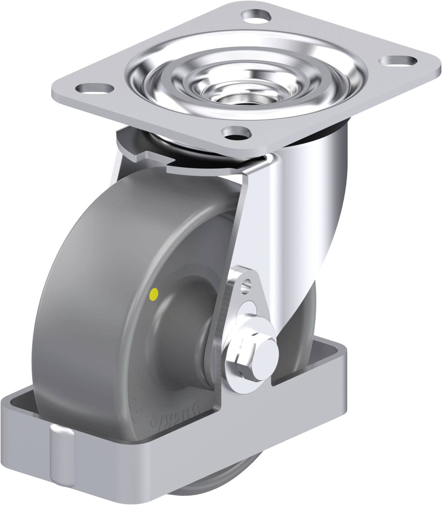 Blickle L-PO 100G-ELS-FS Plaatstalen zwenkwiel Wieldiameter: 100 mm Draagvermogen (max.): 250 kg 1 stuk(s)