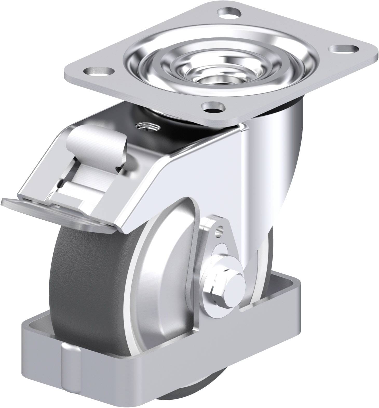Blickle L-POTH 100G-FI-FA-FS Plaatstalen zwenkwiel Wieldiameter: 100 mm Draagvermogen (max.): 250 kg 1 stuk(s)