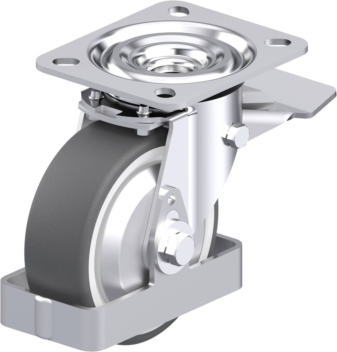 Blickle L-POTH 100G-ST-FA-FS Plaatstalen zwenkwiel Wieldiameter: 100 mm Draagvermogen (max.): 250 kg 1 stuk(s)